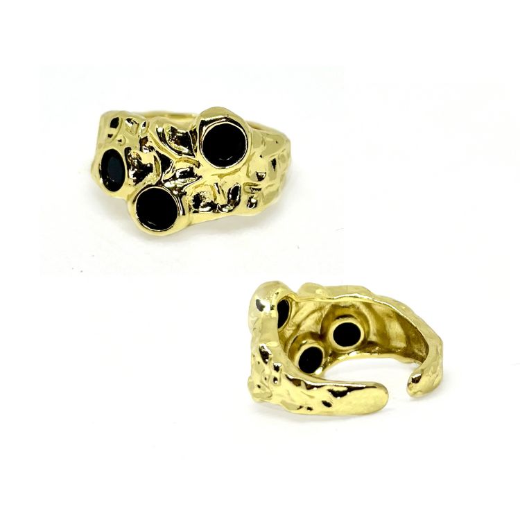 Anillo Triple Circón Negro