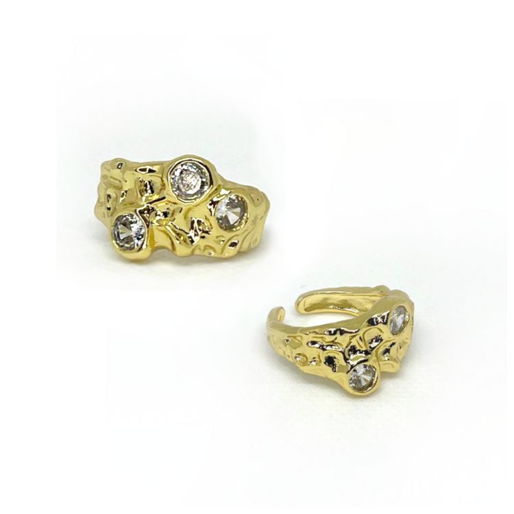 Anillo Triple Zircón Blanco