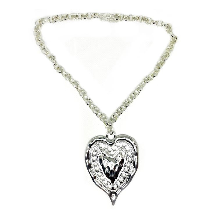 Collar Corazón Enchapado en Plata