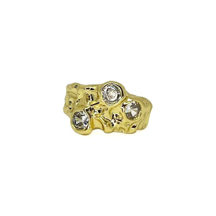 Anillo Triple Circón Blanco