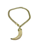 Collar Colmillo Largo Dorado