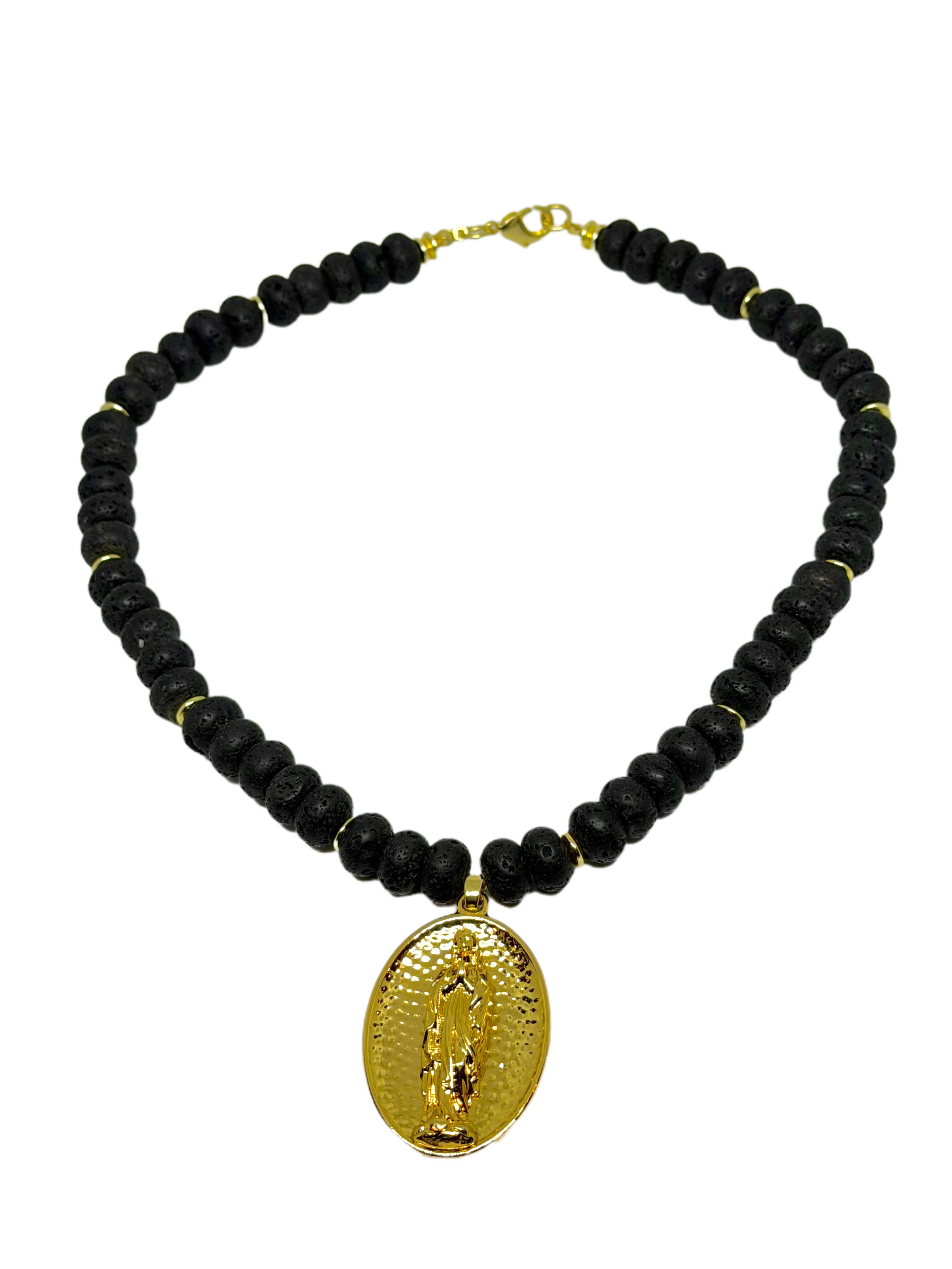 Collar Virgen - Piedras Volcánicas
