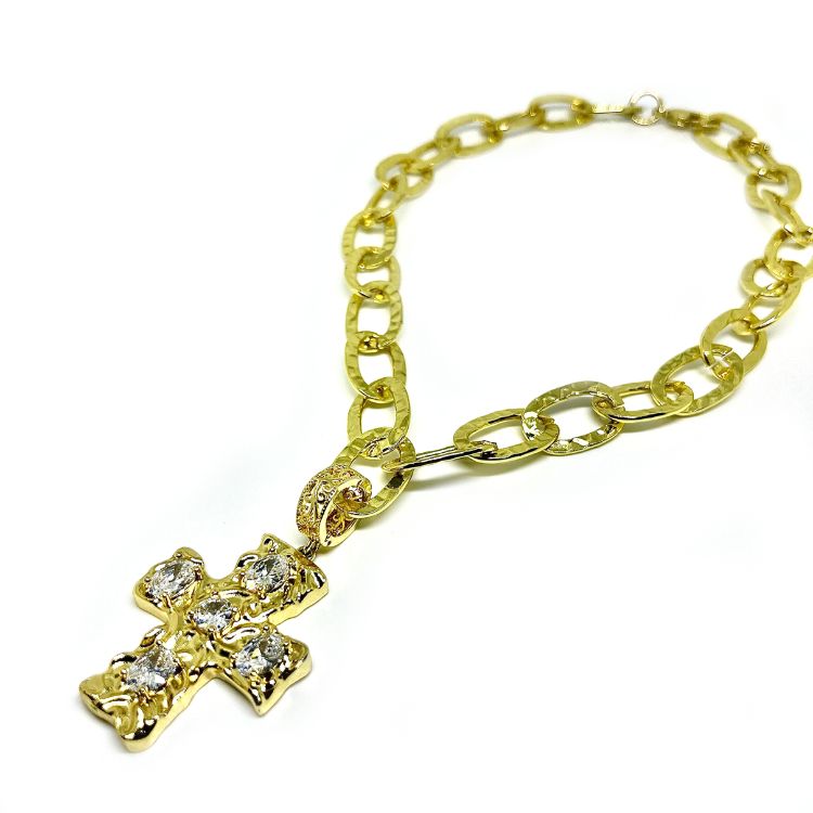 Collar Choker con Cruz Cristales