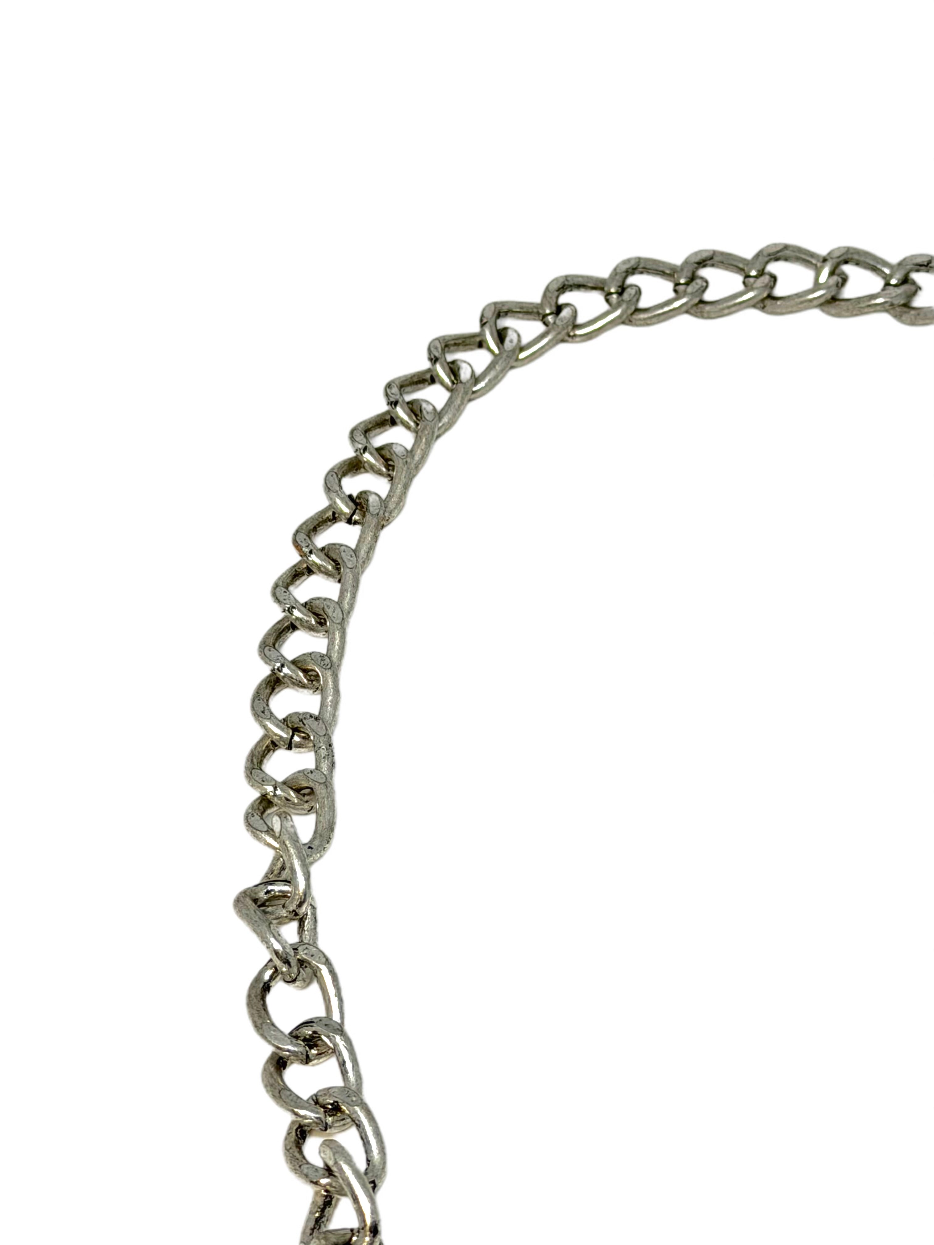 Collar Colmillo Largo Plateado