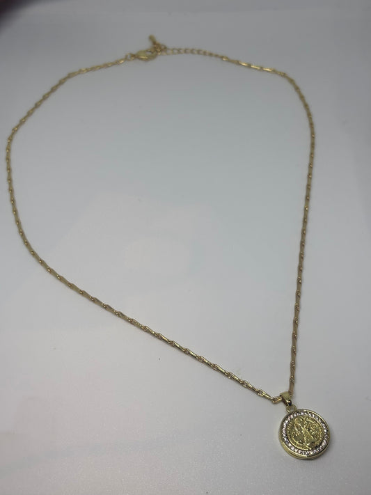 Collar Medalla San Benito con Circones