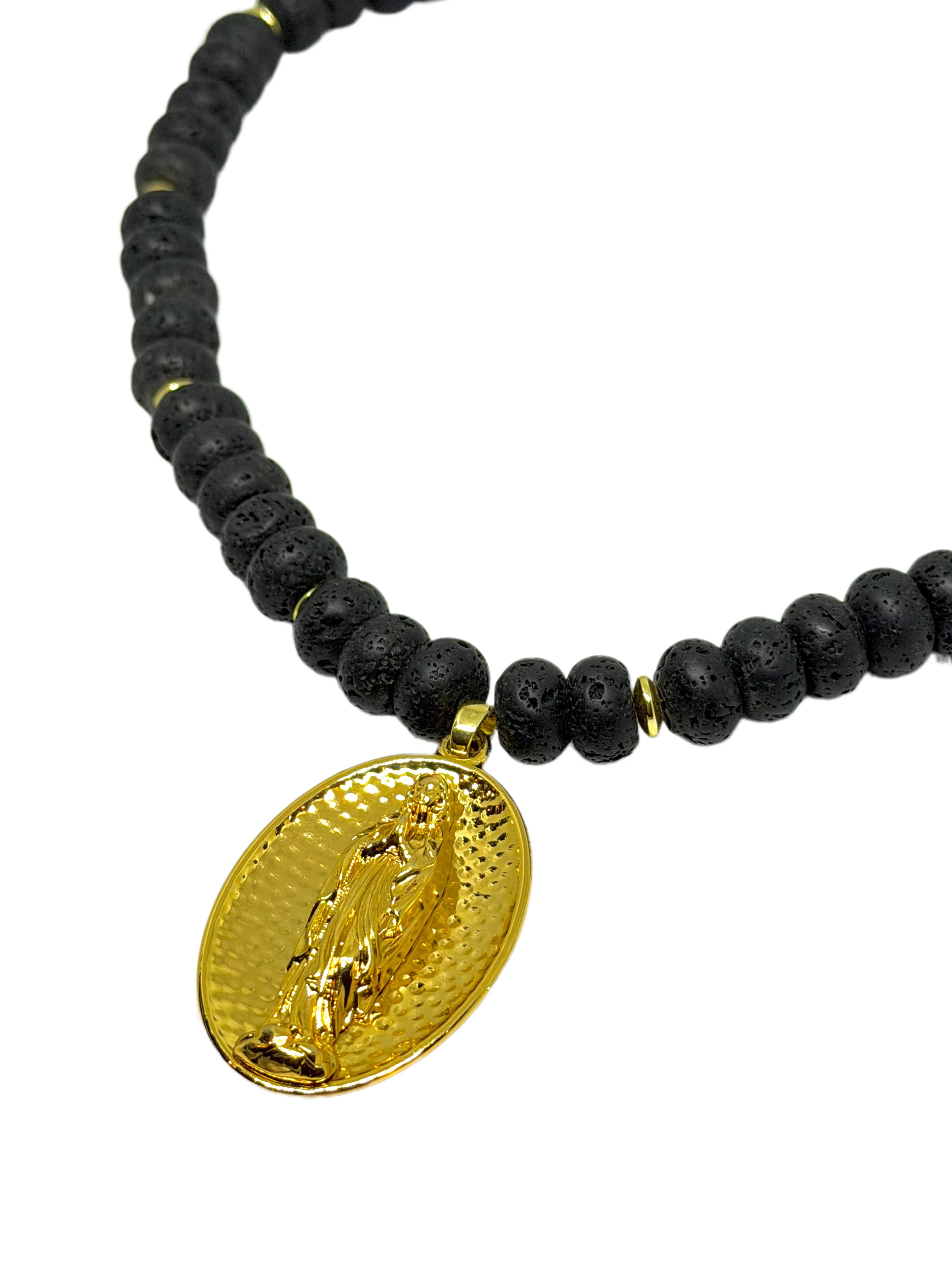 Collar Virgen - Piedras Volcánicas