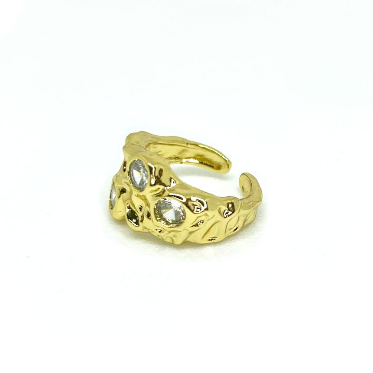 Anillo Triple Circón Blanco