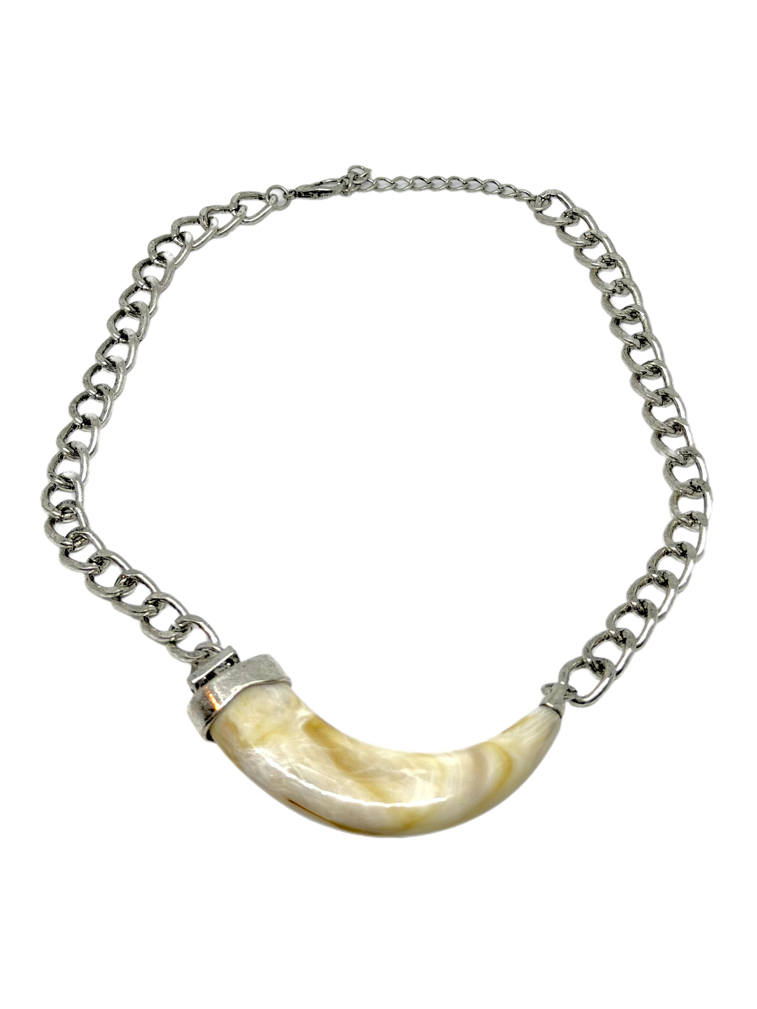 Choker Colmillo Plateado