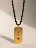 Collar Placa Nova Dorado - Ónix