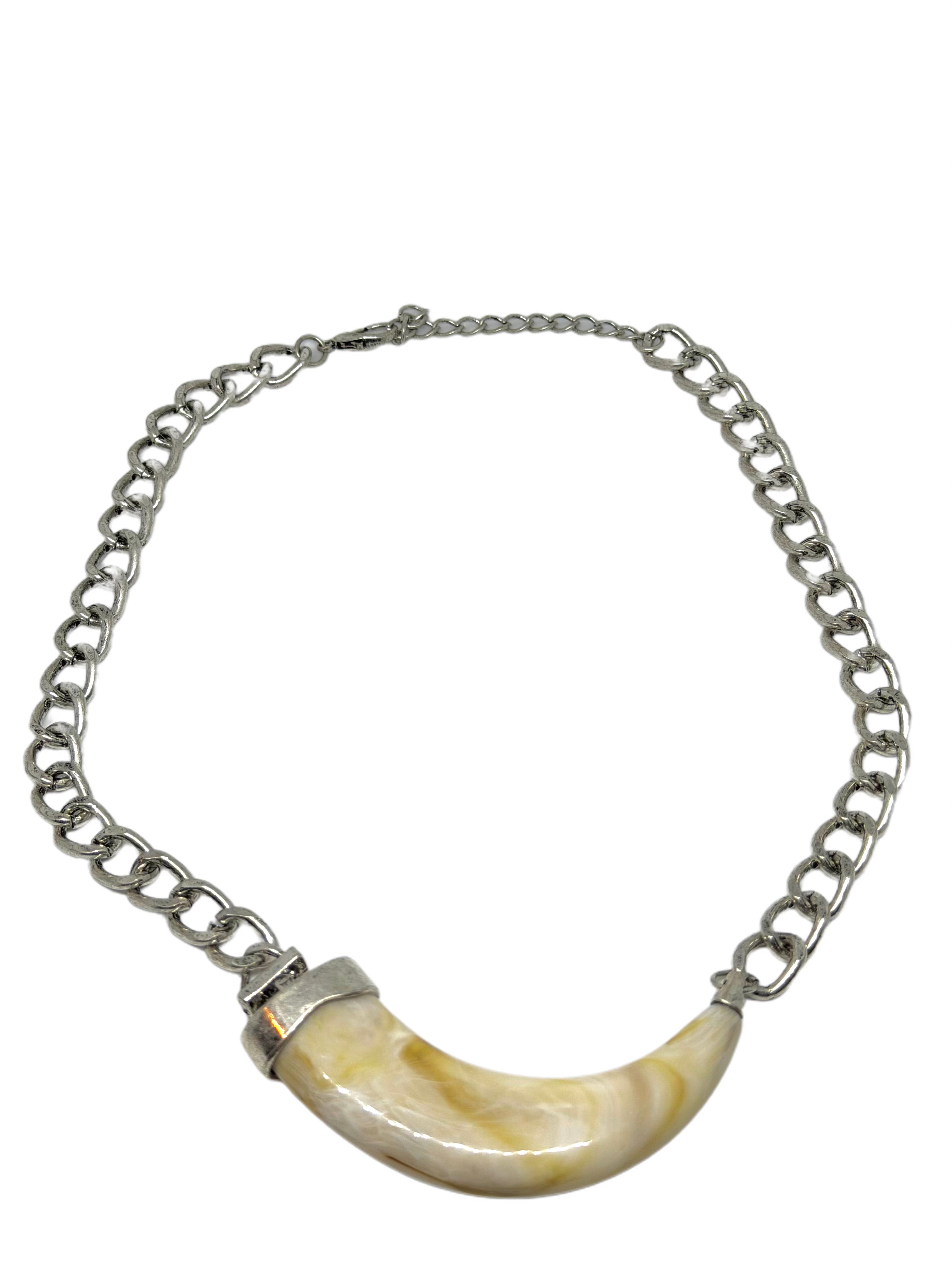 Choker Colmillo Plateado