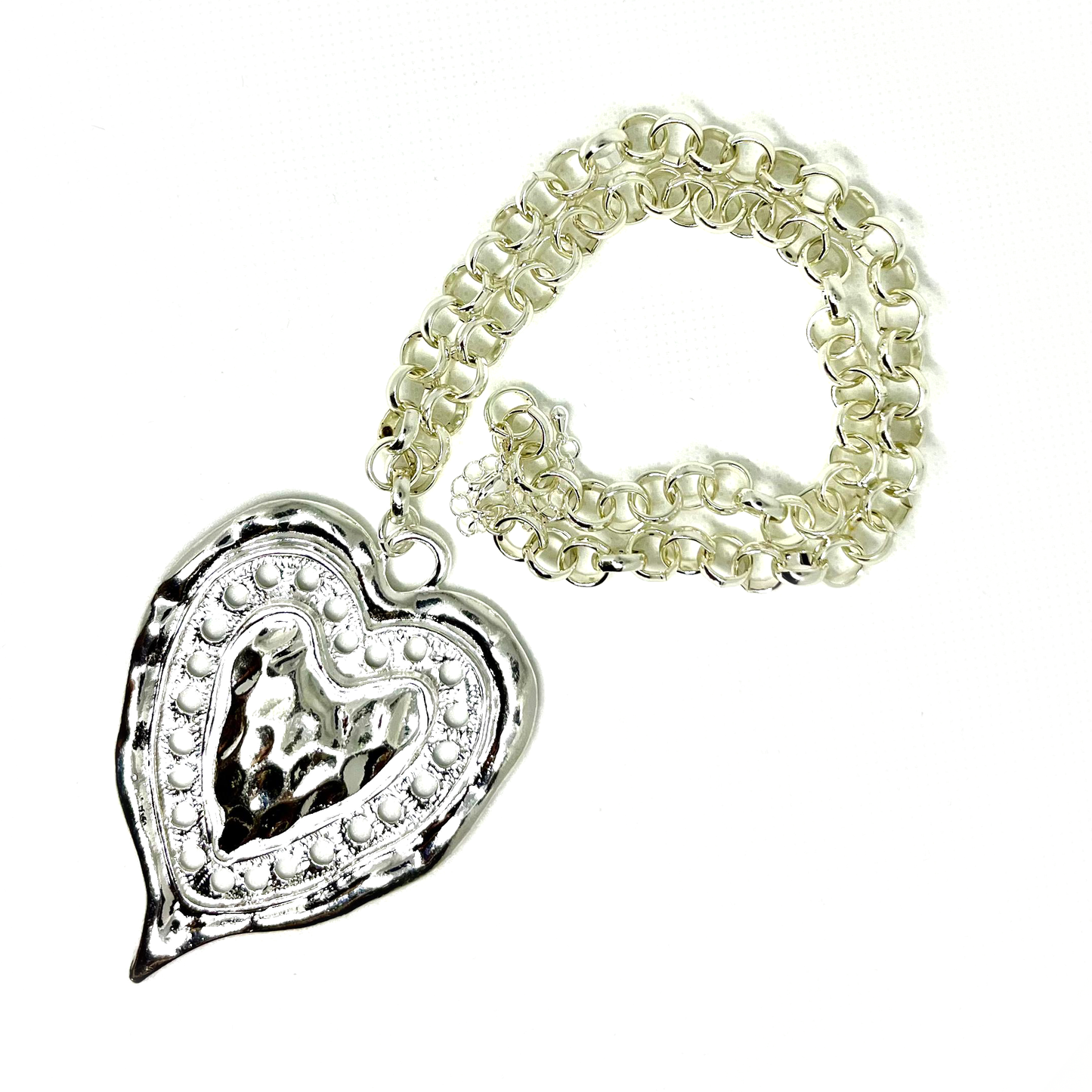 Collar Corazón Enchapado en Plata